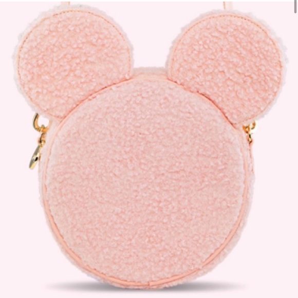 NWT Stoney Clover Lane Mickey Mouse Pink Crossbody Bag Sherpa Disney - Picture 3 of 10